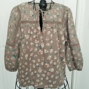 Lucky Brand light brown floral top